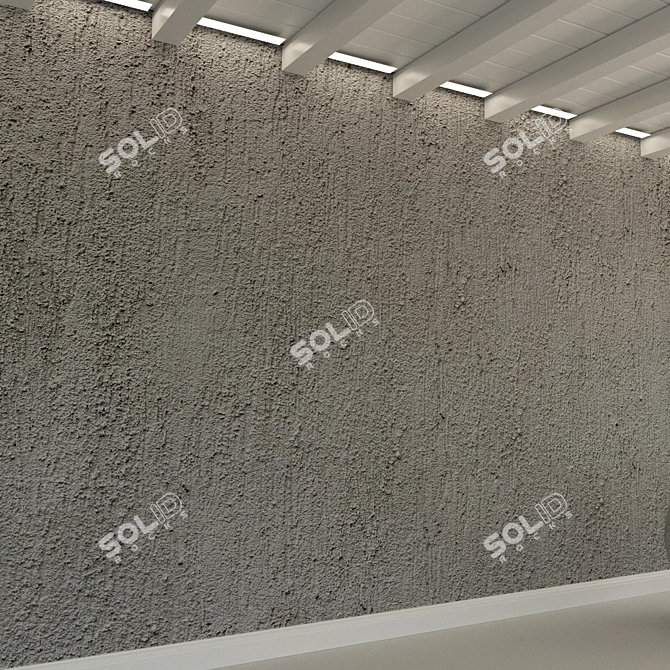 Vintage Concrete Wall Plaster 3D model image 3