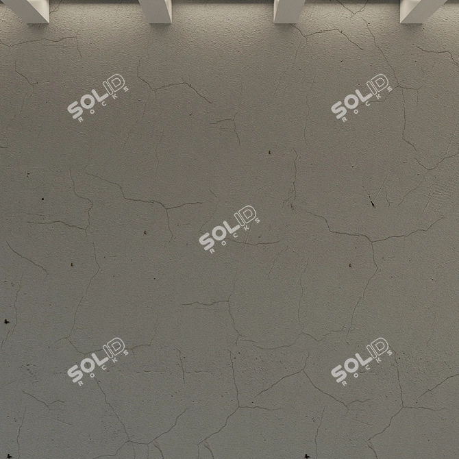 Vintage Concrete Wall with Old Plaster 3D model image 2