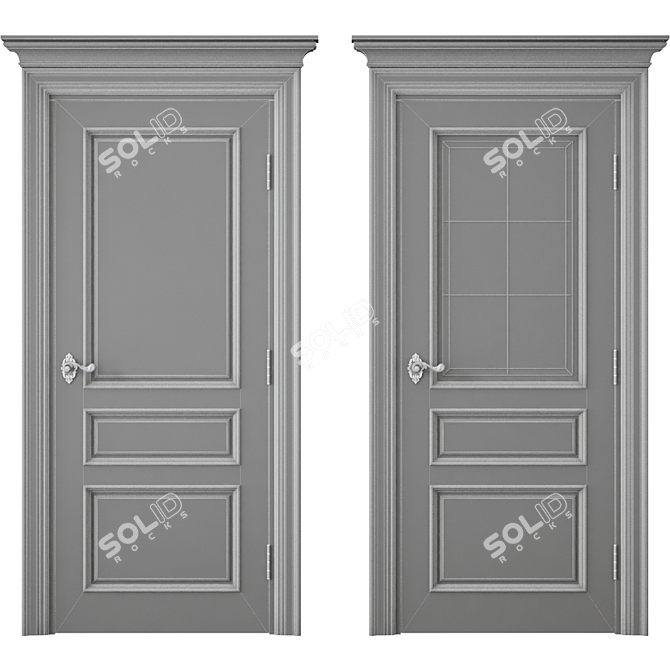 Modern Interior Door 394 3D model image 4