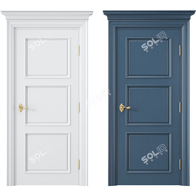 Elegant Interior Door 3D model image 1