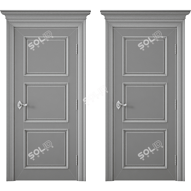 Elegant Interior Door 3D model image 4