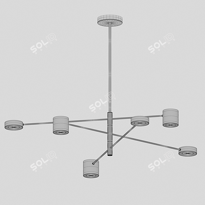 Chrome Loft Chandelier, LED, 78cm Height, 90cm Diameter 3D model image 2