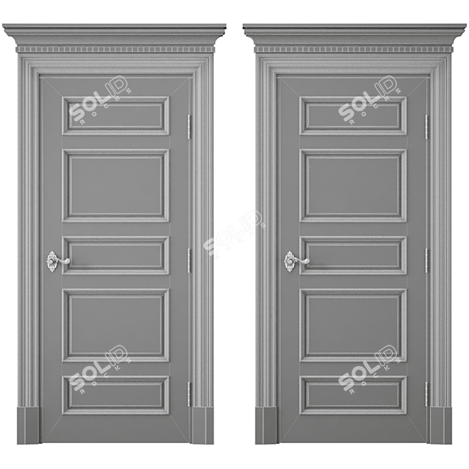 Sleek Interior Door 3D model image 4