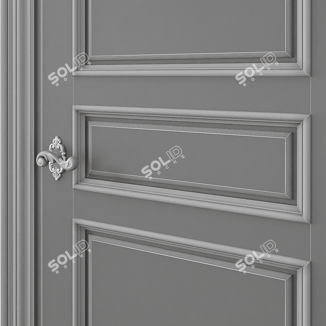 Sleek Interior Door 3D model image 6