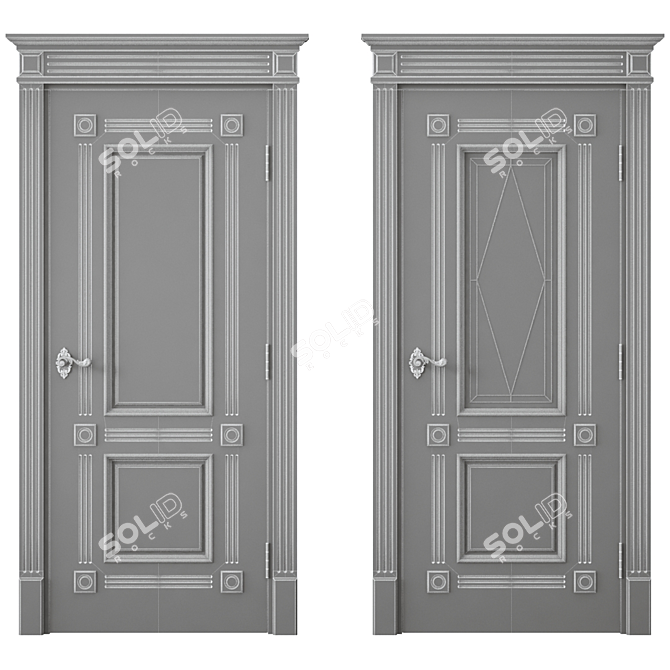 Modern Interior Door 3D Model 3D model image 4