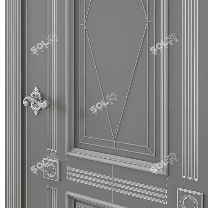 Modern Interior Door 3D Model 3D model image 6