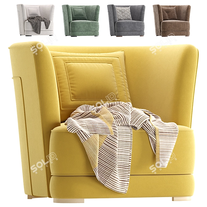 Luxury BISCANE Armchair: Ultimate Comfort 3D model image 1
