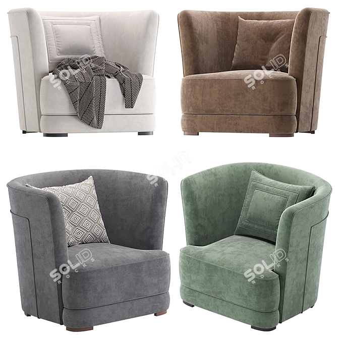 Luxury BISCANE Armchair: Ultimate Comfort 3D model image 2