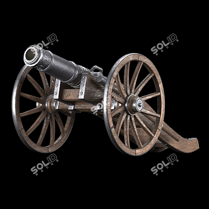 18th Century PBR Cannon Model 3D model image 1