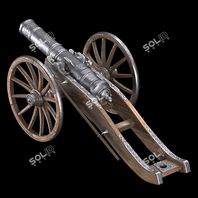 18th Century PBR Cannon Model 3D model image 3