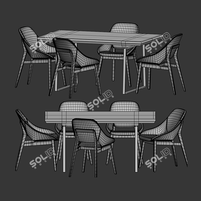 Elegant Grace Chair Enne Set 3D model image 4