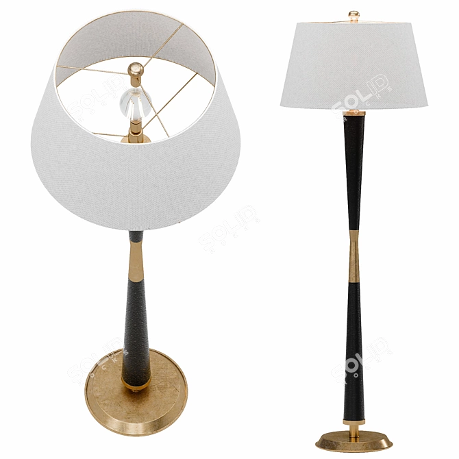 Elegant Dempsey Floor Lamp 3D model image 1