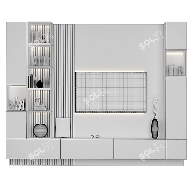 Modern TV Wall Mount: Stylish Design, Multiple Formats 3D model image 4