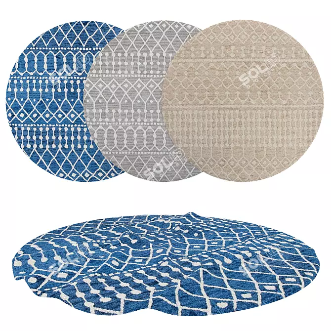 Versatile Collection: 6 Round Rugs 3D model image 1