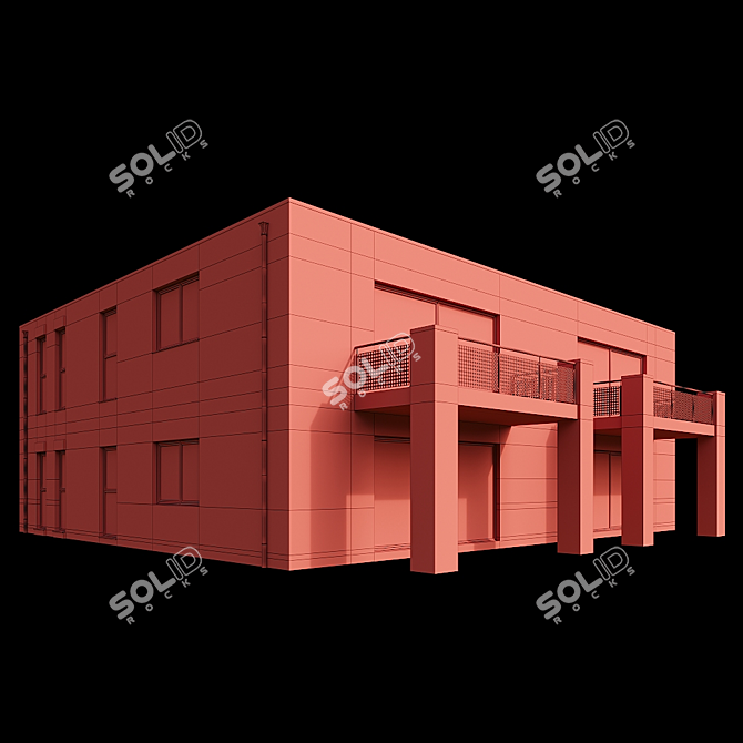 Contemporary Urban Villa 3D model image 4