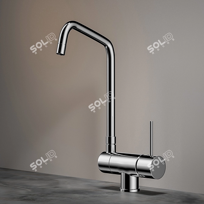 Brass 137 Quadro: Swivel Spout Kitchen Sink Mixer 3D model image 2