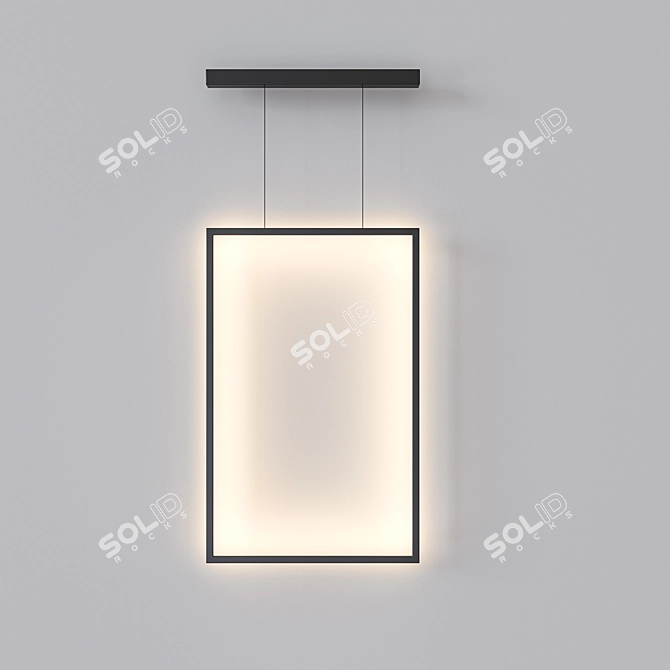 Illuminated Frame Pendant: Modern Lighting Solution 3D model image 1