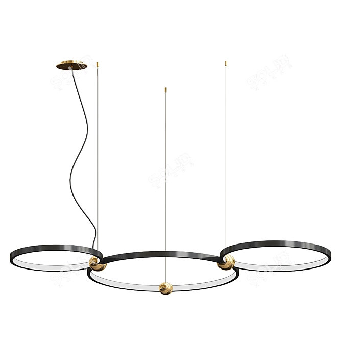 Celestial Orbital Pendant Chandelier 3D model image 3