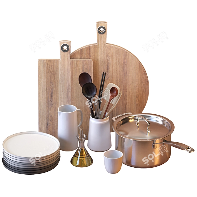 Vintage Kitchen Decor Set 3D model image 3