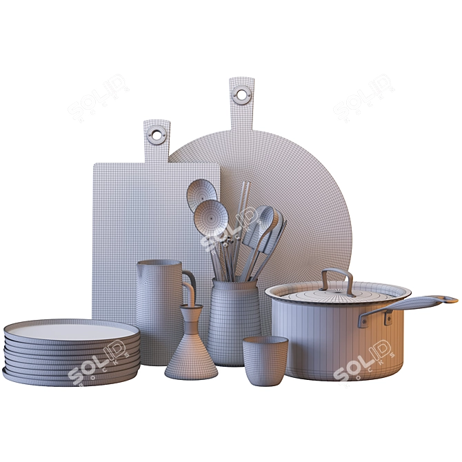 Vintage Kitchen Decor Set 3D model image 5