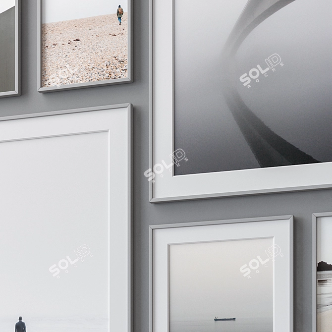 Large Wall Paintings Set with Multiple Frame Colors 3D model image 2