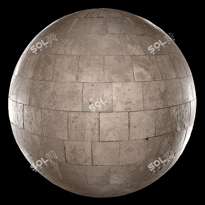 Scanned PBR Stone Tile: Metal Roughness 3D model image 7