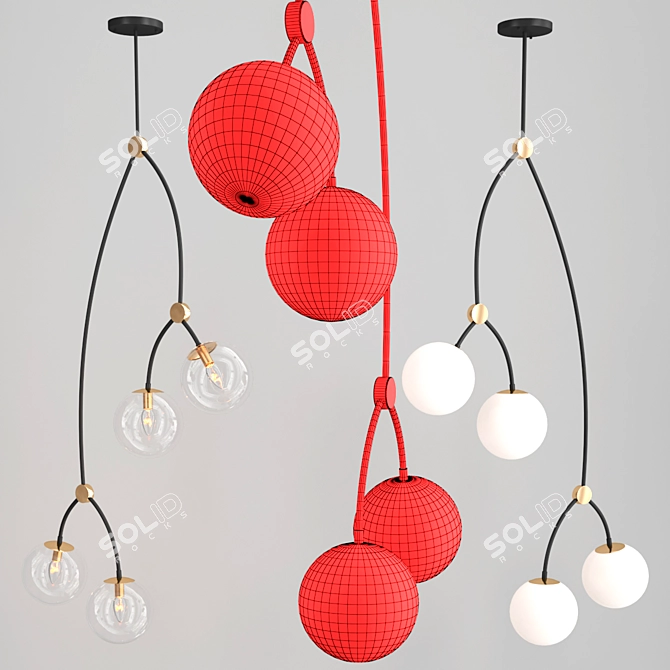 Elegant VINE Design Lamps 3D model image 2