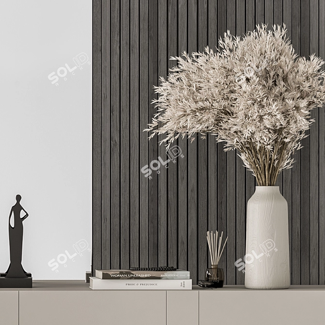 Elegant Black Cream Hallway 3D model image 2