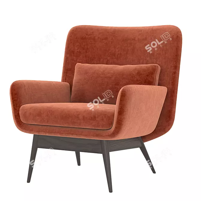 Elegant Casterly Cammy Armchair 3D model image 1