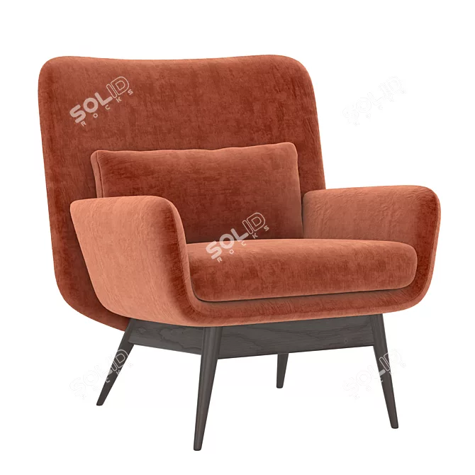 Elegant Casterly Cammy Armchair 3D model image 2