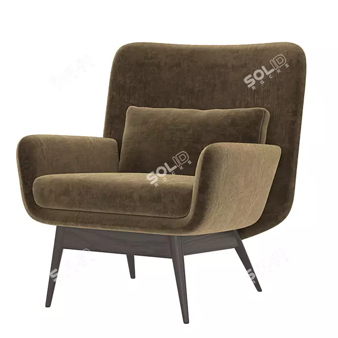 Elegant Casterly Cammy Armchair 3D model image 3