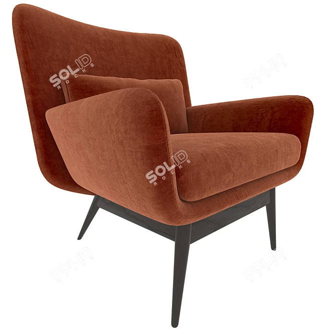 Elegant Casterly Cammy Armchair 3D model image 4