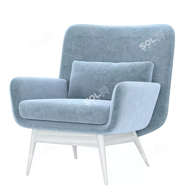 Elegant Casterly Cammy Armchair 3D model image 5