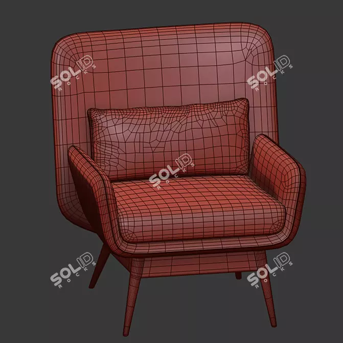 Elegant Casterly Cammy Armchair 3D model image 6