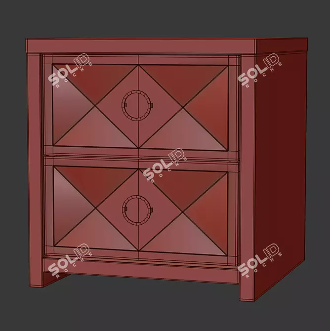 Elegant Lucido Bedside Table 3D model image 2