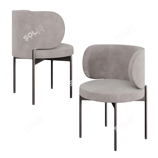 Elegant Akiko Gallotti Chair 3D model image 1