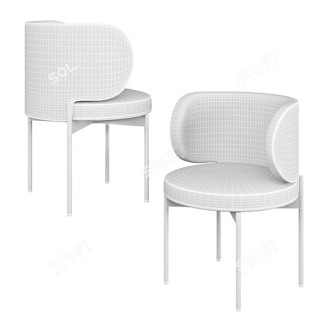 Elegant Akiko Gallotti Chair 3D model image 2