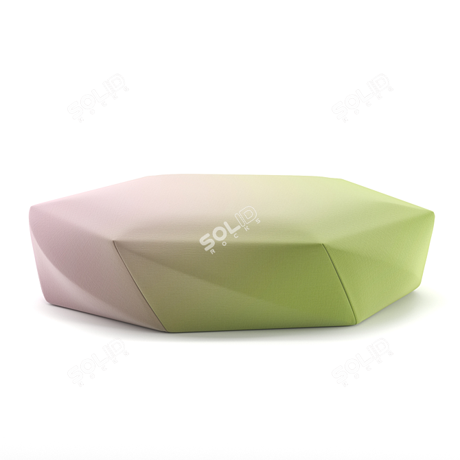 Streamlined Fabric Pouf: BROOK 3D model image 2