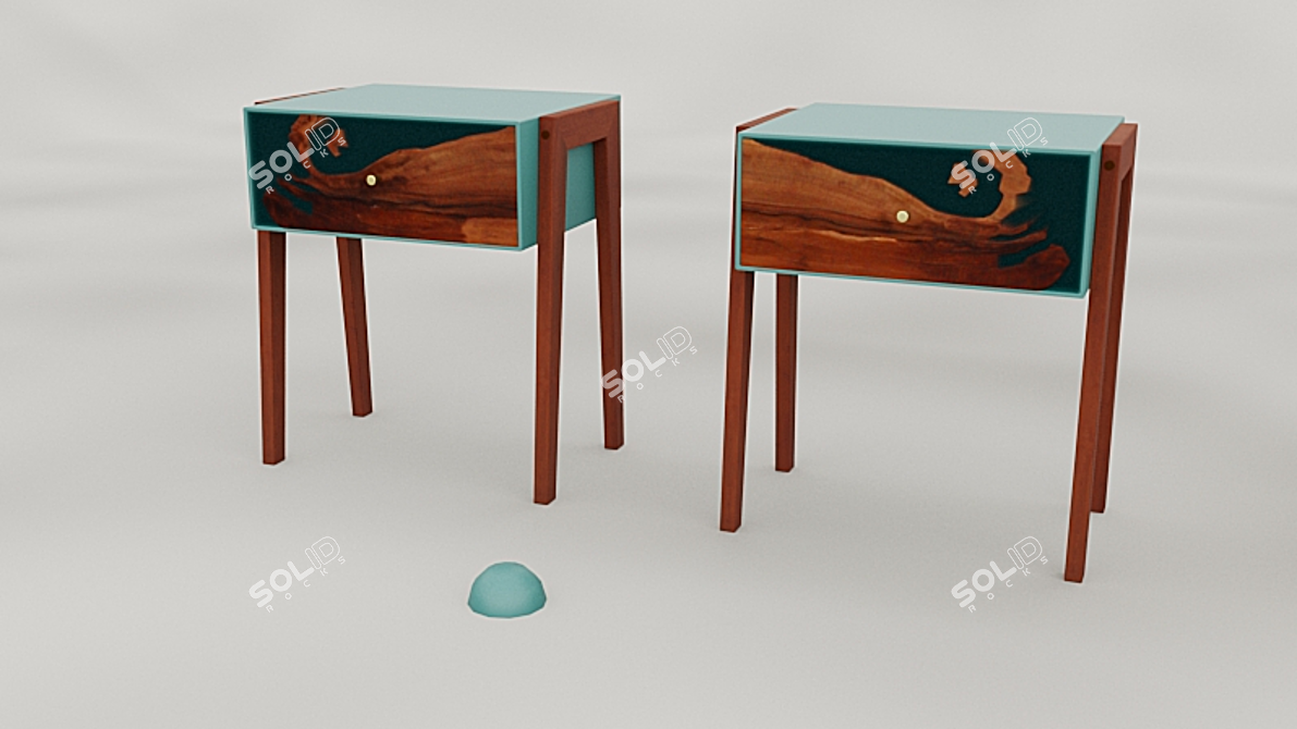 Resin Nightstand: Sleek and Functional 3D model image 4