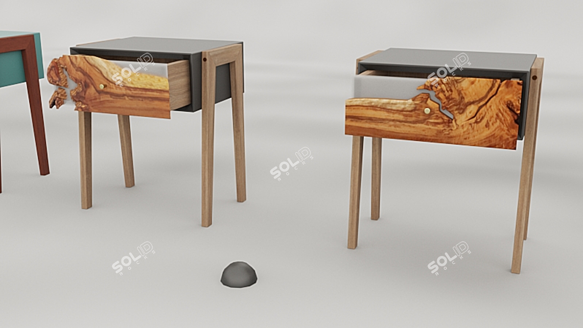 Resin Nightstand: Sleek and Functional 3D model image 5