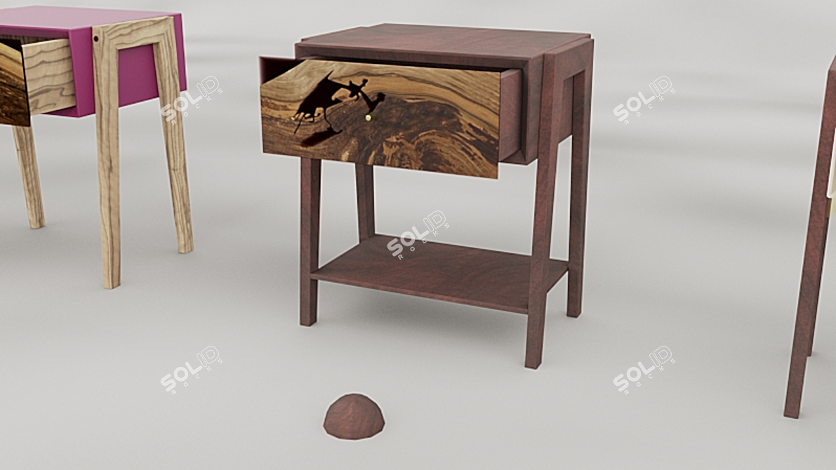 Resin Nightstand: Sleek and Functional 3D model image 7