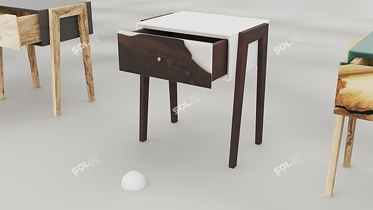 Resin Nightstand: Sleek and Functional 3D model image 3