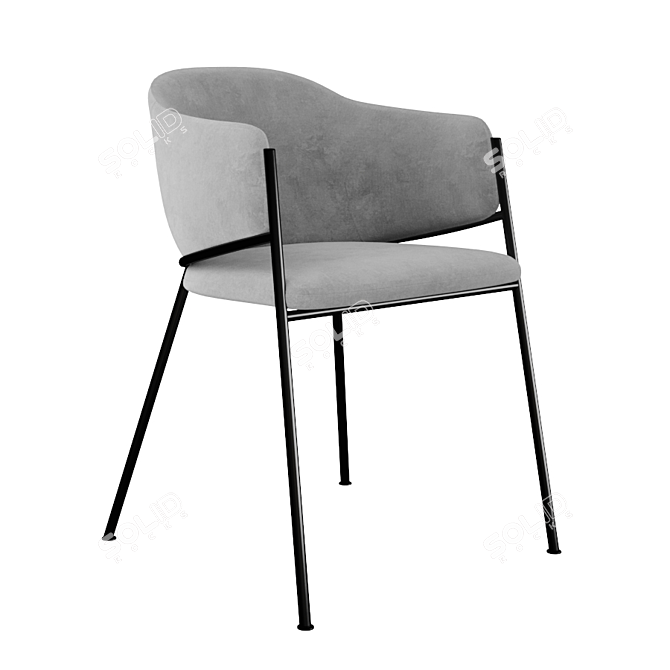 Luxurious Bluvel Dining Chair 3D model image 3