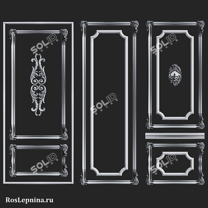 Elegant OXFORD Frame Set by RosLepnina 3D model image 4