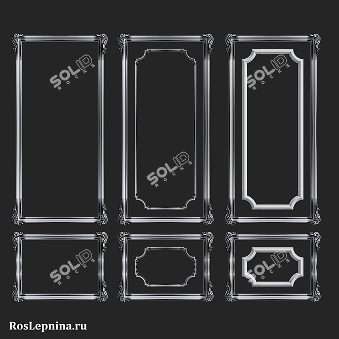 Elegant OXFORD Frame Set by RosLepnina 3D model image 5