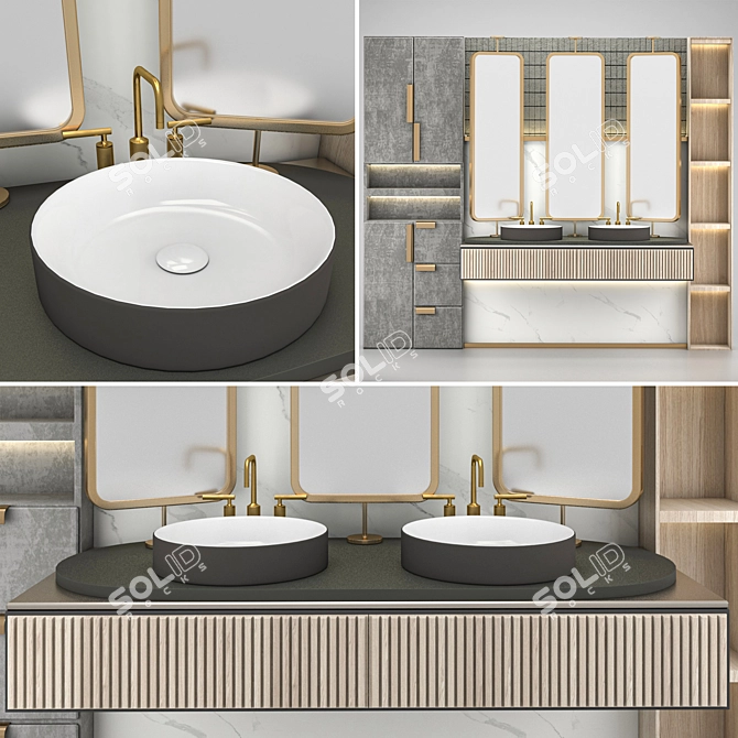 Modern Bathroom Accessory Set 3D model image 3