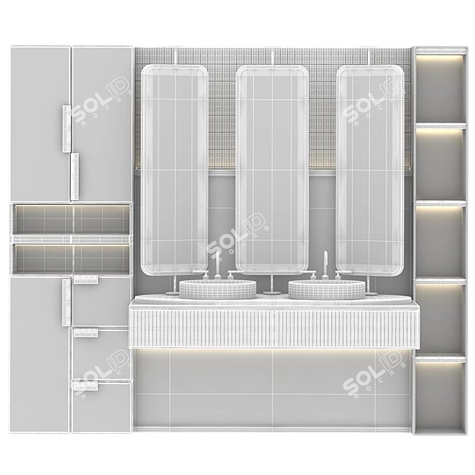 Modern Bathroom Accessory Set 3D model image 4