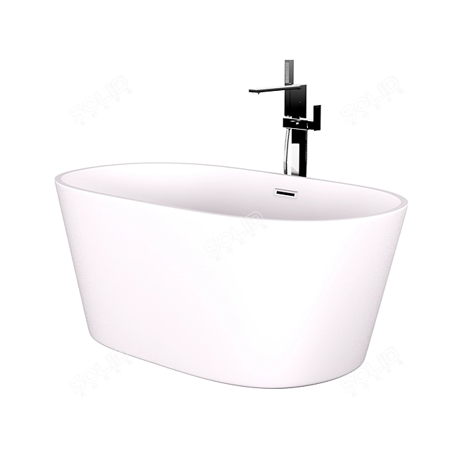 Modern Freestanding Acrylic Bath - BelBagno BB202 3D model image 3