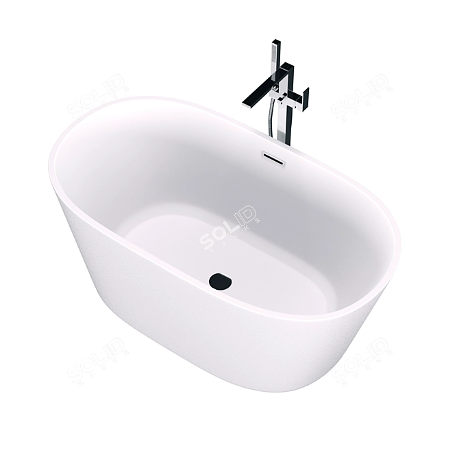 Modern Freestanding Acrylic Bath - BelBagno BB202 3D model image 5