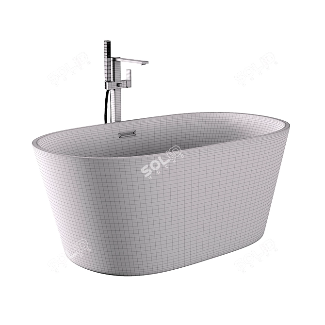 Modern Freestanding Acrylic Bath - BelBagno BB202 3D model image 6